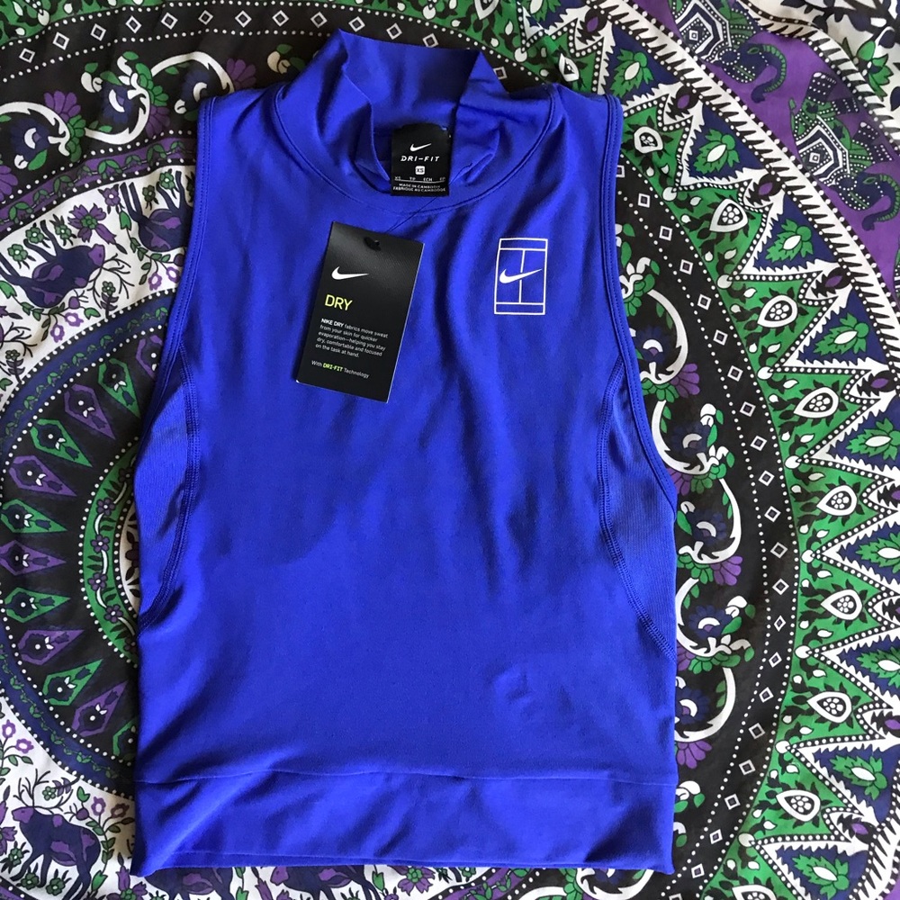 NWT Blue NIKE Racerback Crop Top Size XS